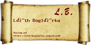 Lóth Boglárka névjegykártya